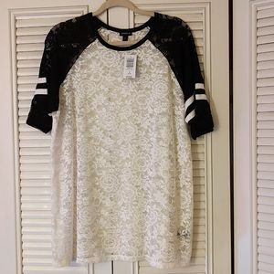 Torrid Lace Football Tee 2x